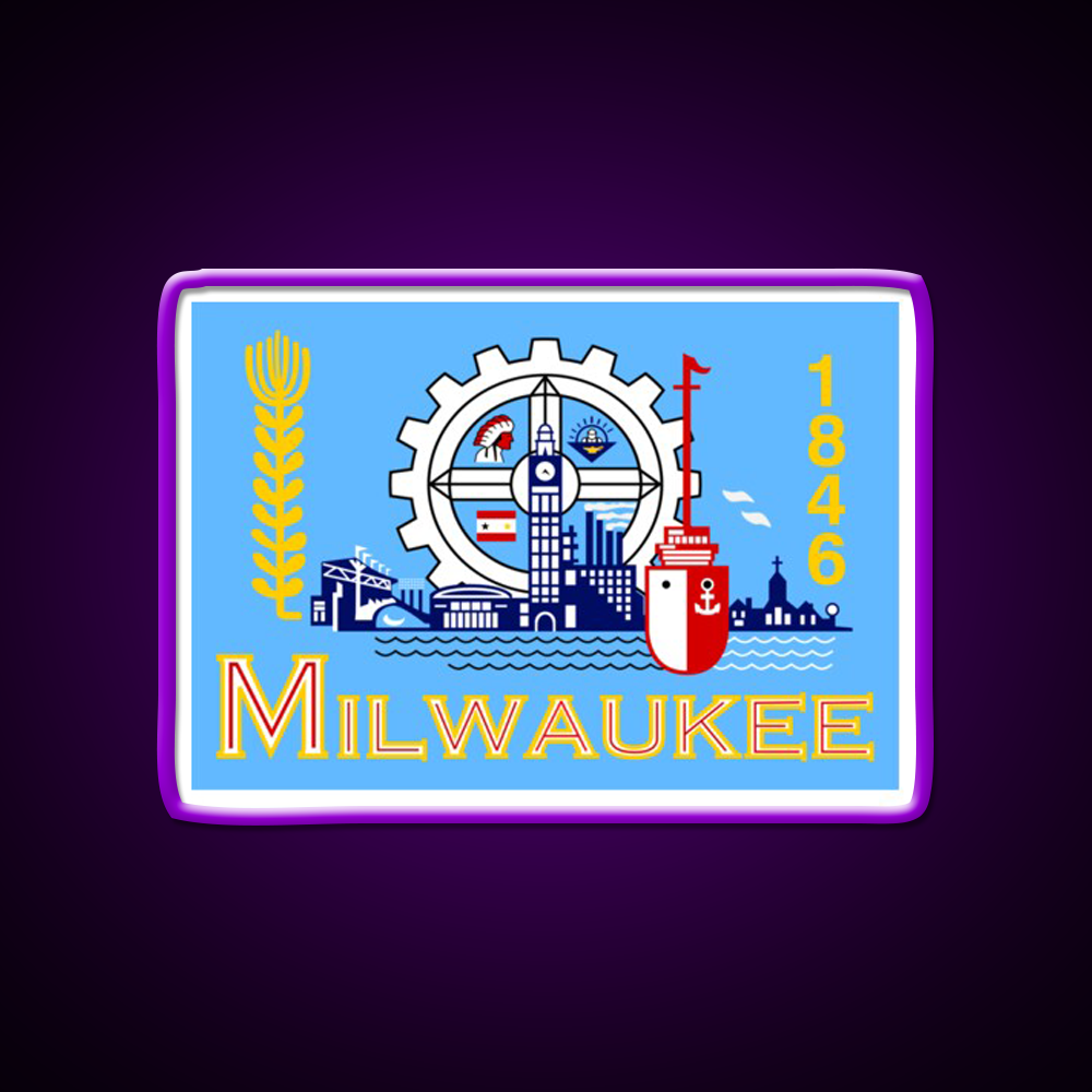 Flag Of Milwaukee Beer Bar Decor Led Neon Sign Rgb Color - LED neon sign view 9