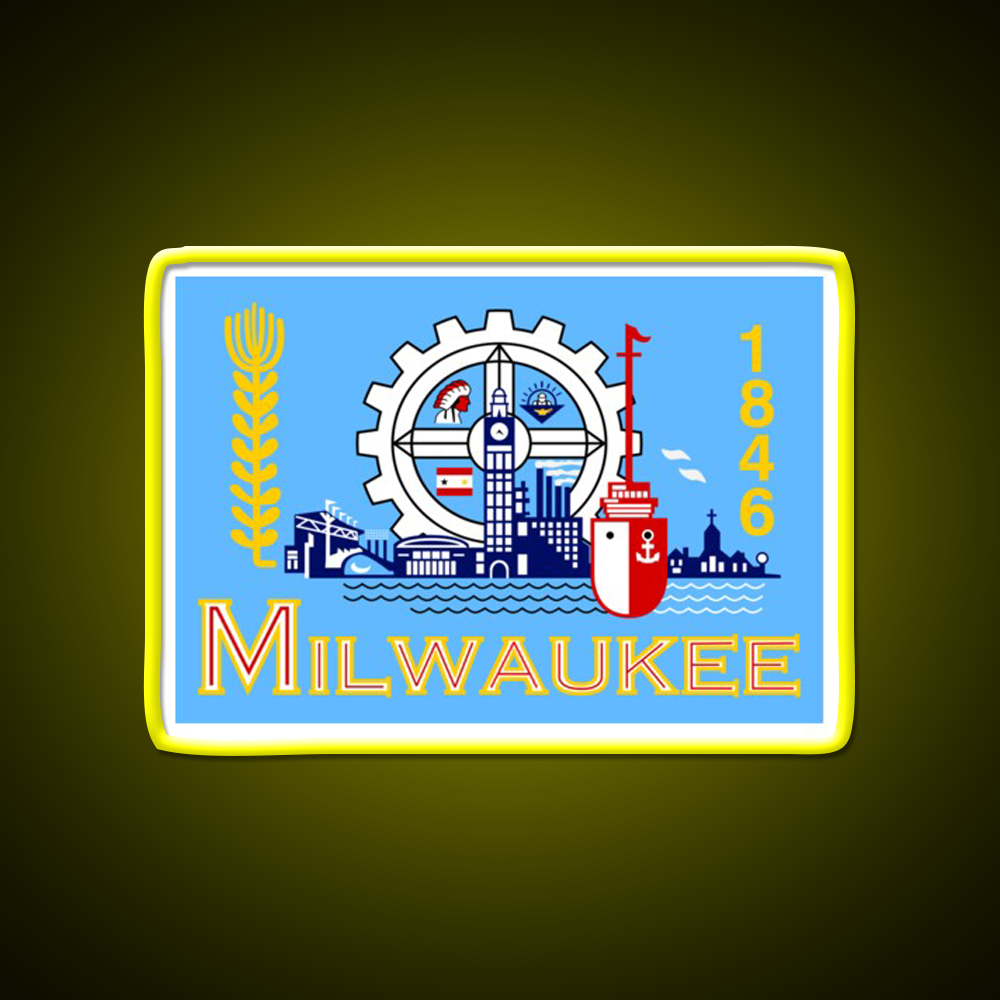 Flag Of Milwaukee Beer Bar Decor Led Neon Sign Rgb Color - LED neon sign view 7