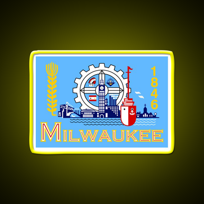 Flag Of Milwaukee Beer Bar Decor Led Neon Sign Rgb Color - LED neon sign view 7