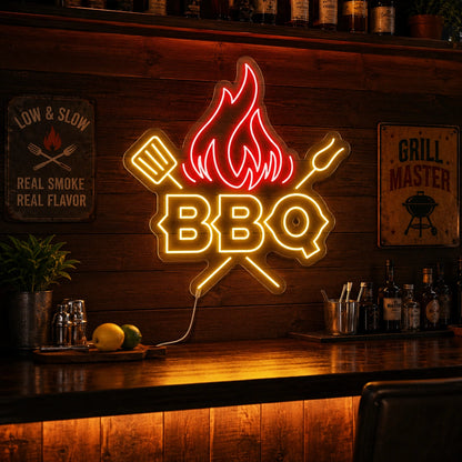 Flame BBQ Neon Sign LED Neon Sign high-converting product image