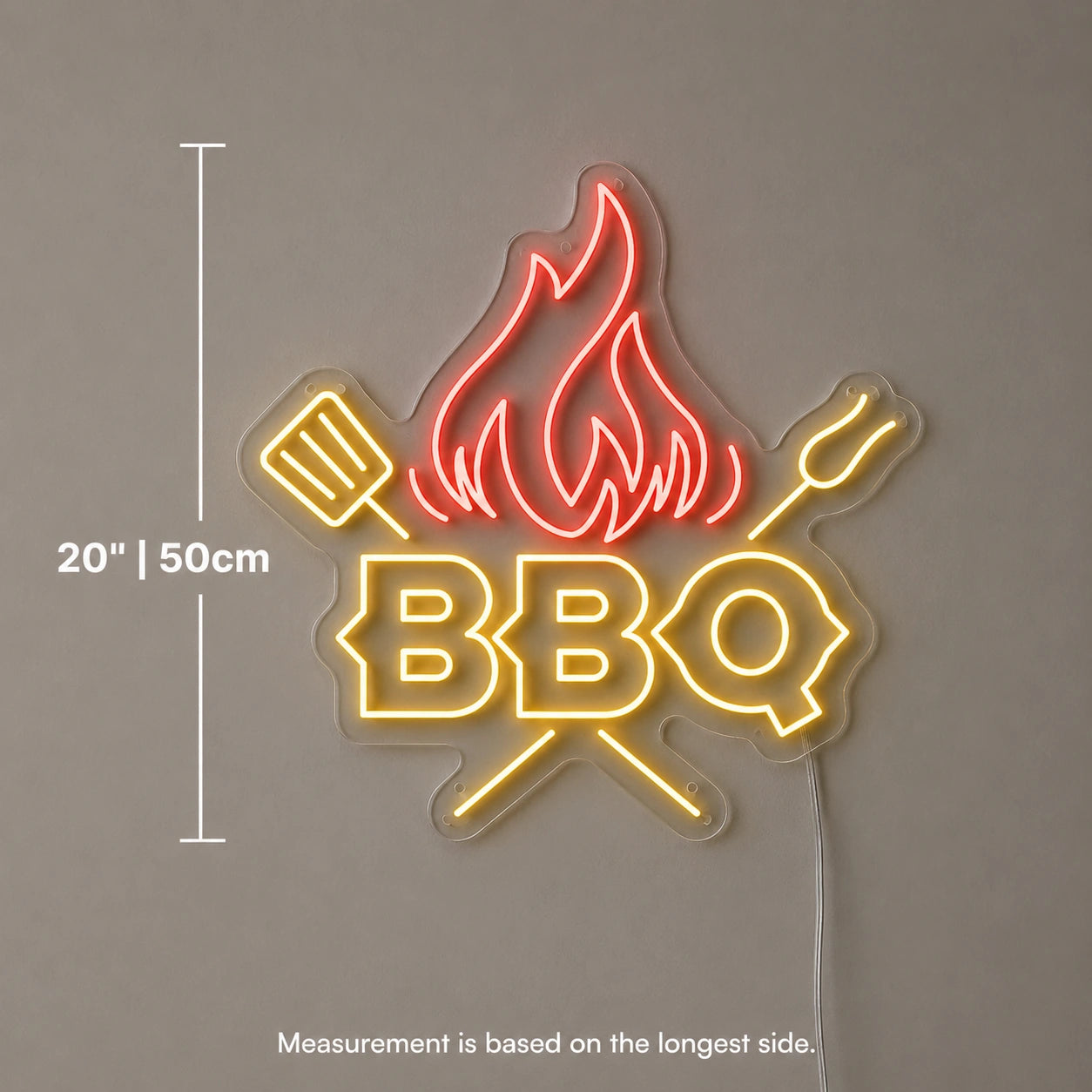 Flame BBQ Neon Sign LED Neon Sign size image