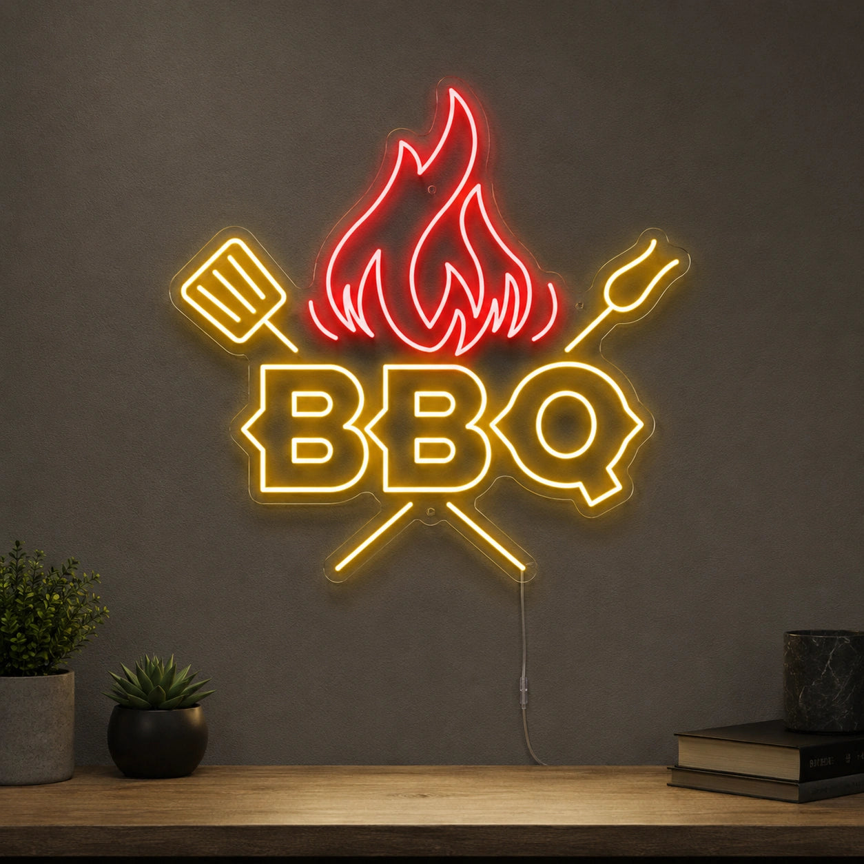 Flame BBQ Neon Sign LED Neon Sign main product image