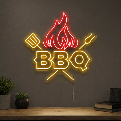 Flame BBQ Neon Sign LED Neon Sign main product image