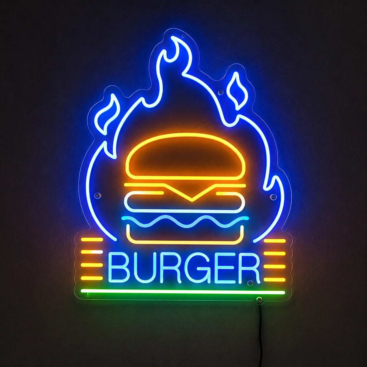 Flame Burger Neon Sign LED Neon Sign high-converting product image