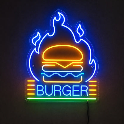 Flame Burger Neon Sign LED Neon Sign high-converting product image