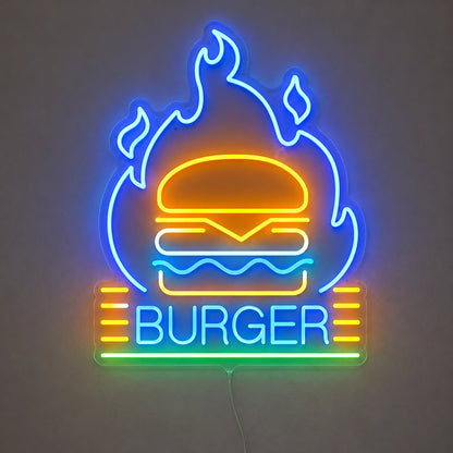 Flame Burger Neon Sign LED Neon Sign main product image