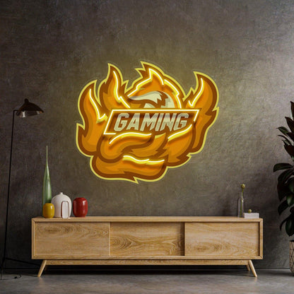 Flame Fox Gamer Uv Printed Led Neon Sign Gaming Room Decor | Shineneon