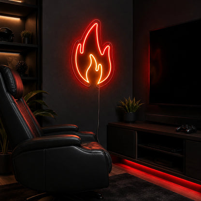 Flame Outline Man Cave LED Neon Sign high-converting product image