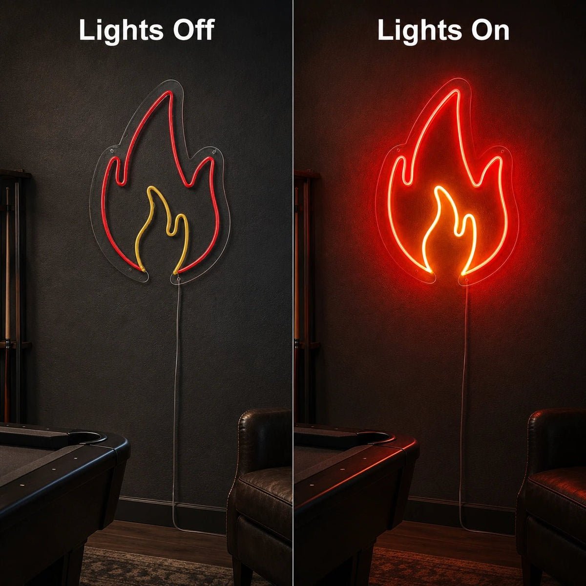 Flame Outline Man Cave LED Neon Sign - Shineneon