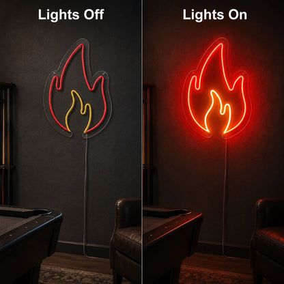 Flame Outline Man Cave LED Neon Sign - Shineneon