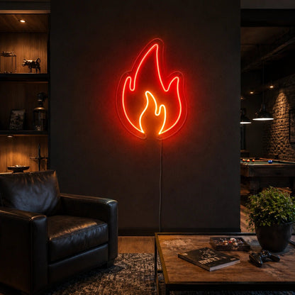 Flame Outline Man Cave LED Neon Sign - Shineneon