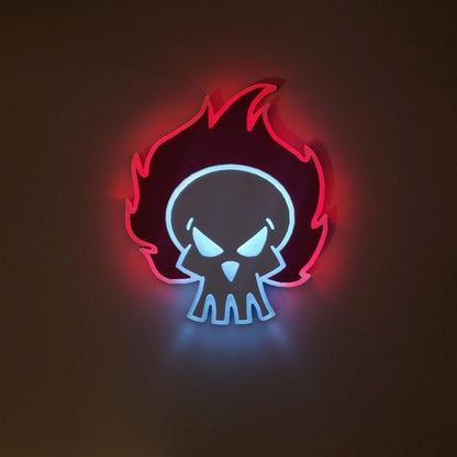 Flame Skull Red White Blue Led Neon Sign For Indoor Gothic Decor | Shineneon