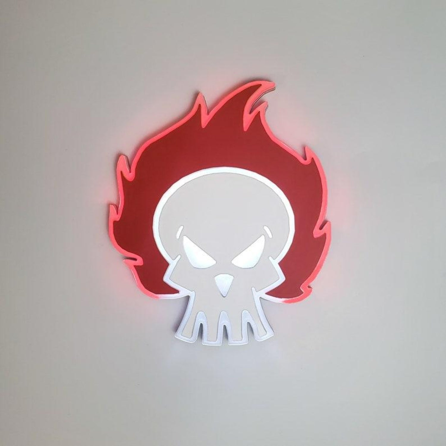 Flame Skull Red White Blue Led Neon Sign For Indoor Gothic Decor | Shineneon