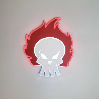 Flame Skull Red White Blue Led Neon Sign For Indoor Gothic Decor | Shineneon