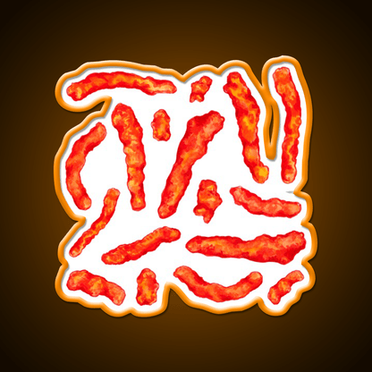 Flamin Hot Cheese Puff Pattern Yellow Snack Food Led Neon Sign Rgb Color - Shineneon
