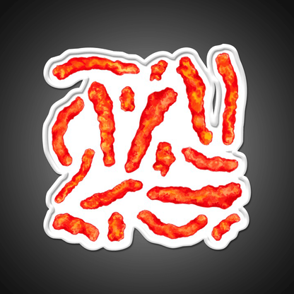 Flamin Hot Cheese Puff Pattern Yellow Snack Food Led Neon Sign Rgb Color - Shineneon