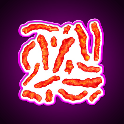 Flamin Hot Cheese Puff Pattern Yellow Snack Food Led Neon Sign Rgb Color - Shineneon
