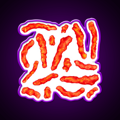 Flamin Hot Cheese Puff Pattern Yellow Snack Food Led Neon Sign Rgb Color - Shineneon
