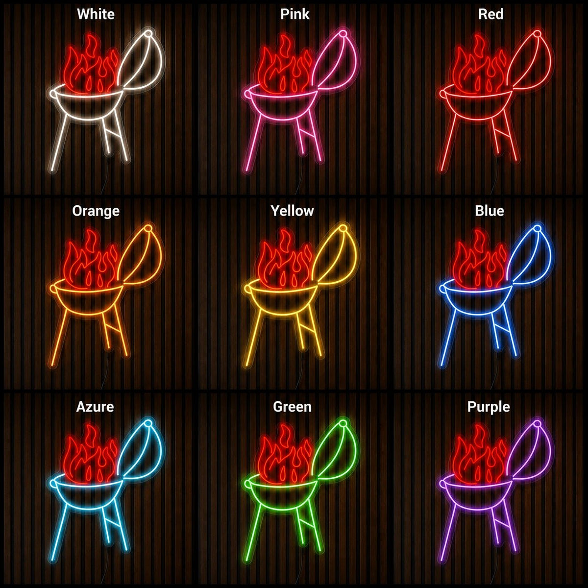 Flaming BBQ Grill LED Neon Sign - Shineneon