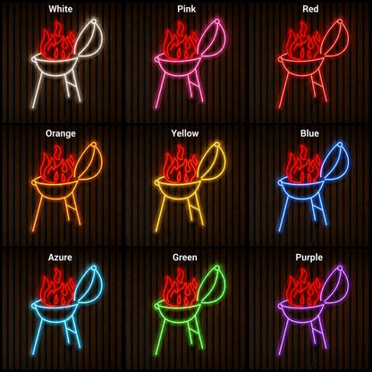 Flaming BBQ Grill LED Neon Sign - Shineneon