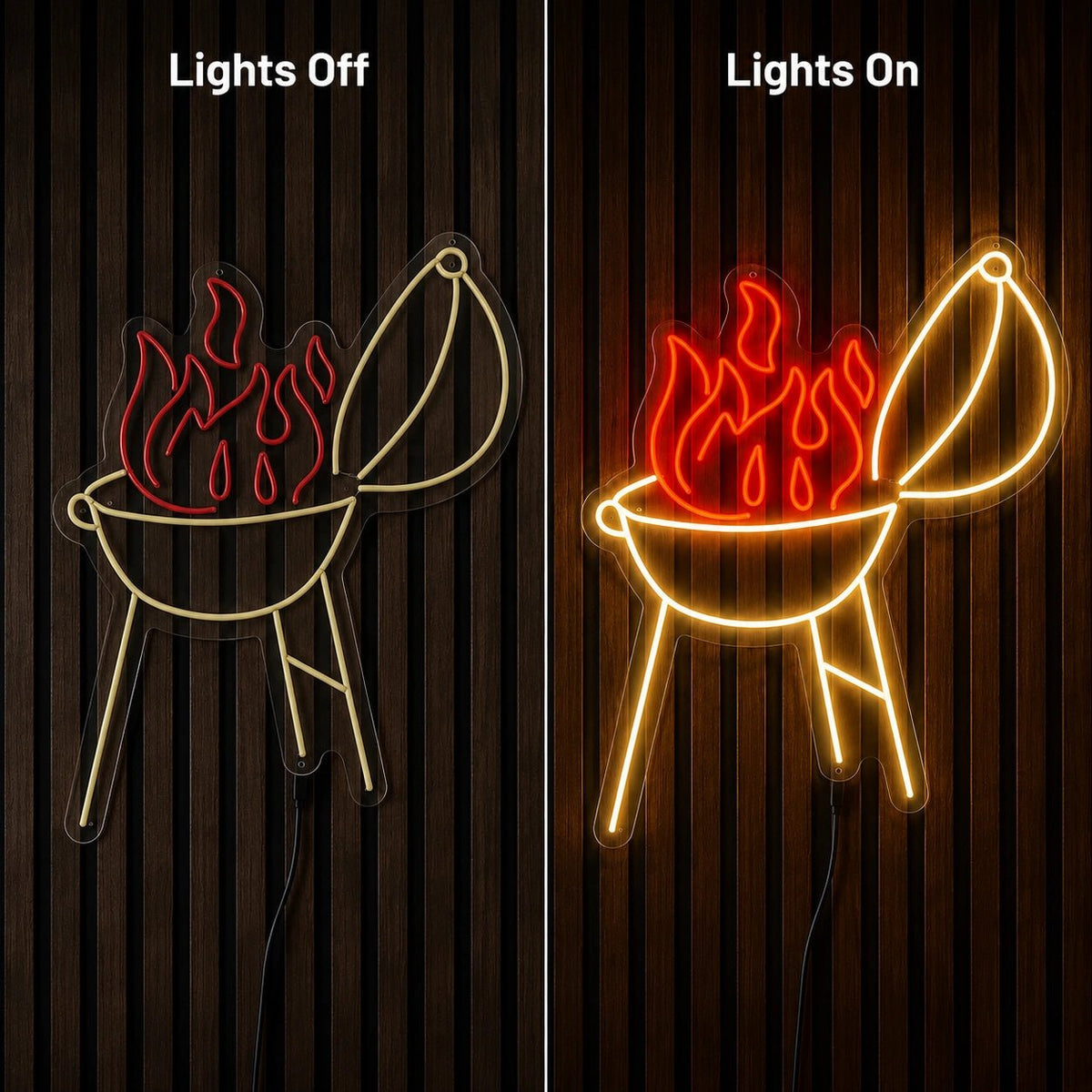 Flaming BBQ Grill LED Neon Sign - Shineneon