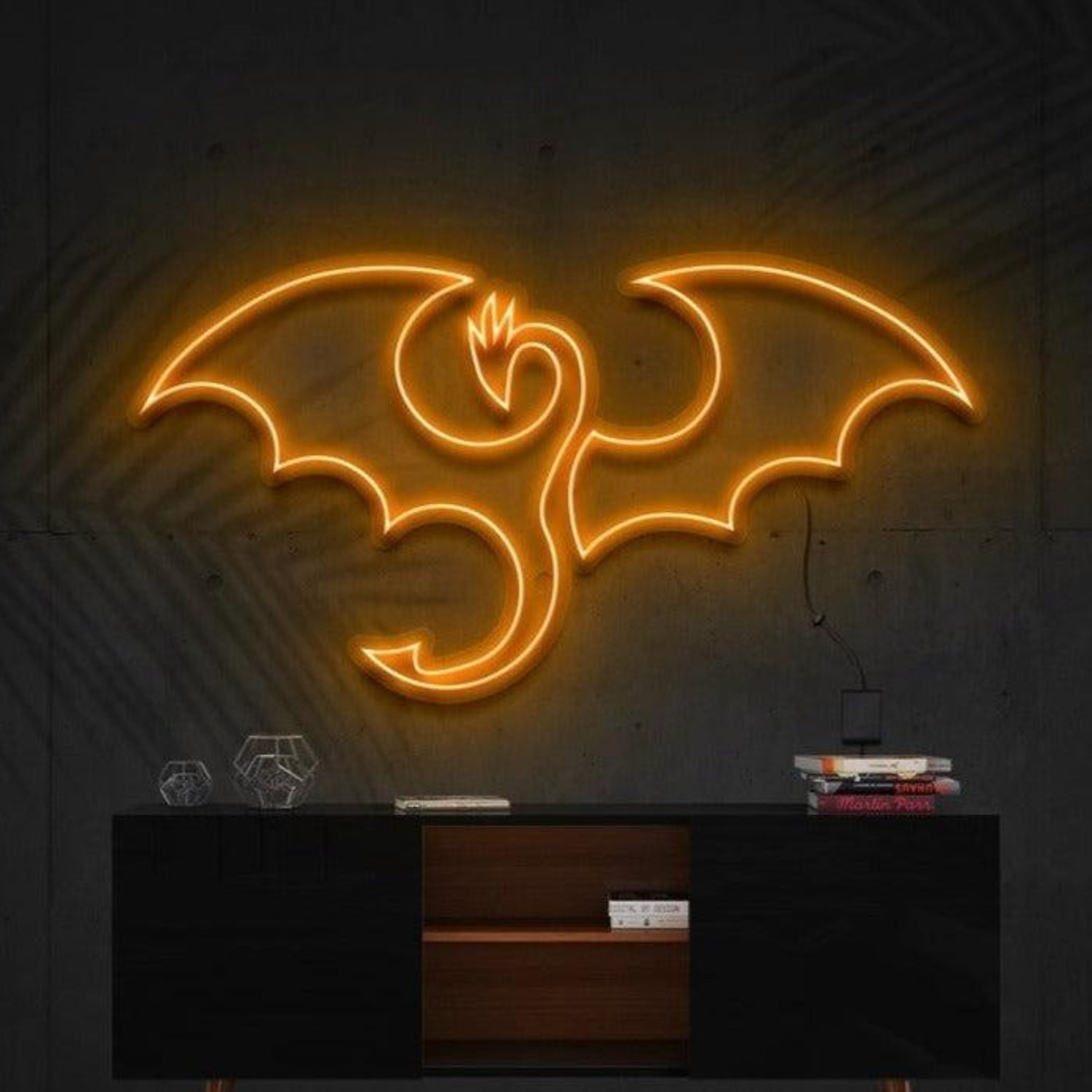 Flaming Dragon Blue Purple Bat Led Neon Sign For Gothic Bar Halloween Decor | Shineneon