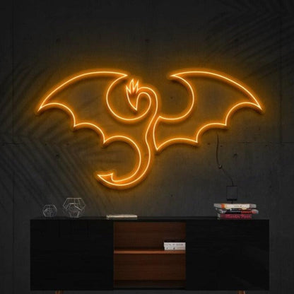 Flaming Dragon Blue Purple Bat Led Neon Sign For Gothic Bar Halloween Decor | Shineneon