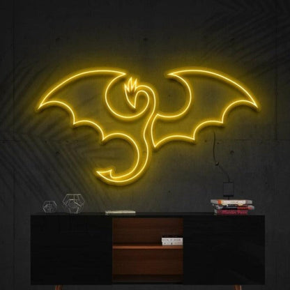 Flaming Dragon Blue Purple Bat Led Neon Sign For Gothic Bar Halloween Decor | Shineneon