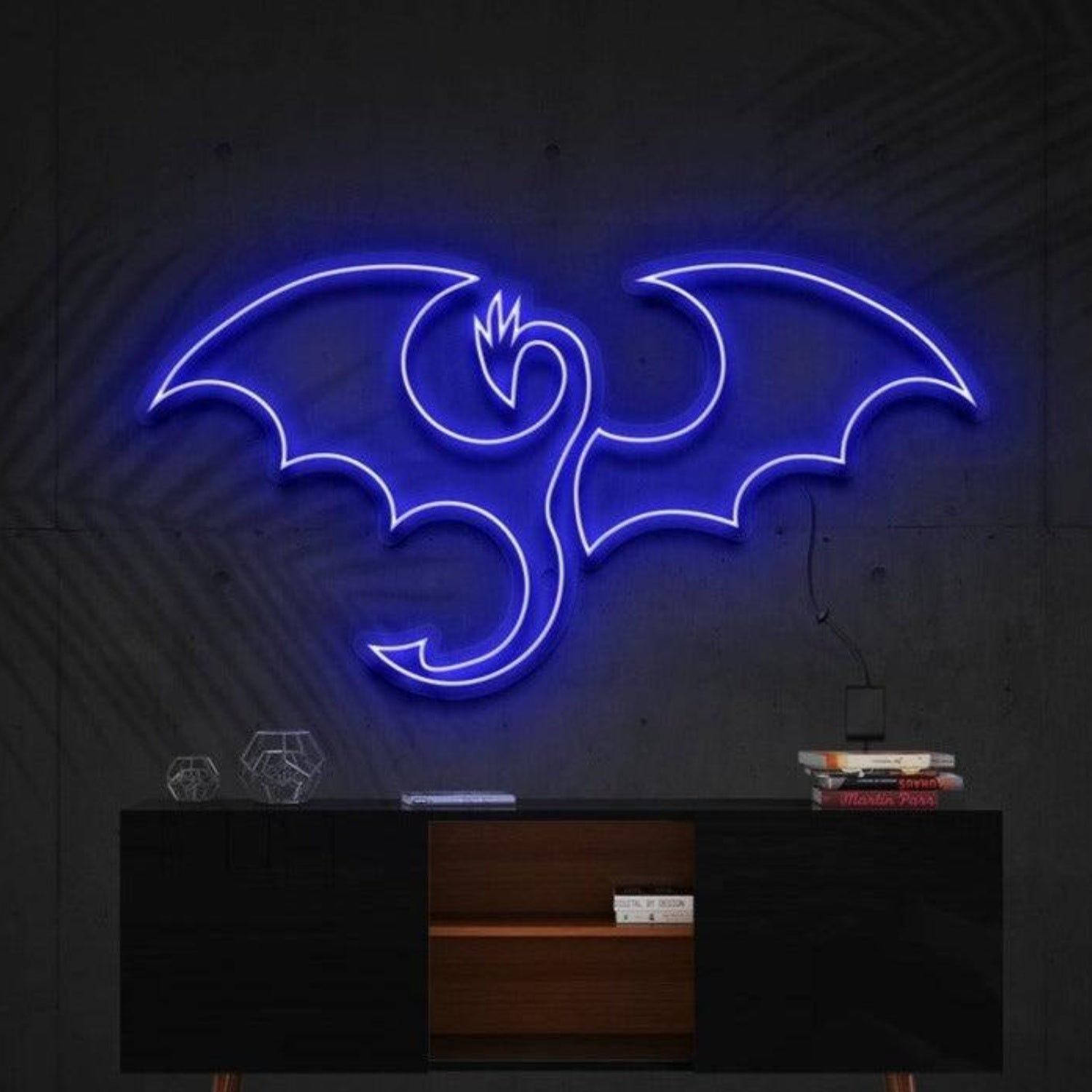Flaming Dragon Blue Purple Bat Led Neon Sign For Gothic Bar Halloween Decor | Shineneon