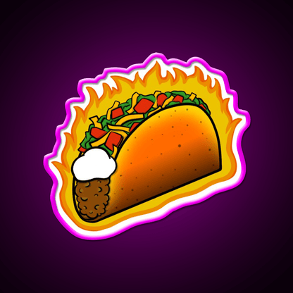 Flaming Hot Taco Fast Food Led Neon Sign For Burger Place Rgb Color - Shineneon