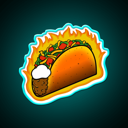 Flaming Hot Taco Fast Food Led Neon Sign For Burger Place Rgb Color - Shineneon
