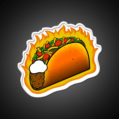 Flaming Hot Taco Fast Food Led Neon Sign For Burger Place Rgb Color - Shineneon