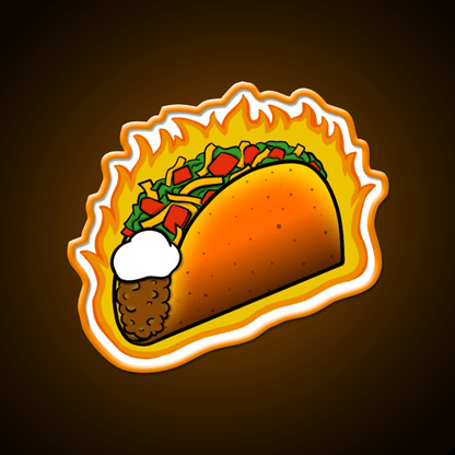 Flaming Hot Taco Fast Food Led Neon Sign For Burger Place Rgb Color - Shineneon
