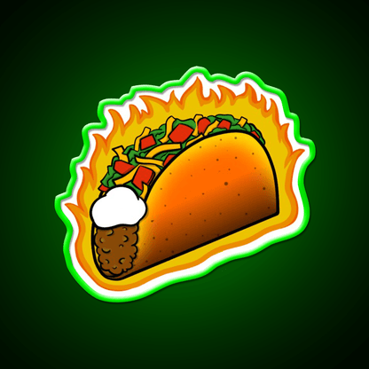 Flaming Hot Taco Fast Food Led Neon Sign For Burger Place Rgb Color - Shineneon