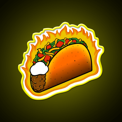 Flaming Hot Taco Led Neon Sign Mexican Food Sign Rgb Color - Shineneon