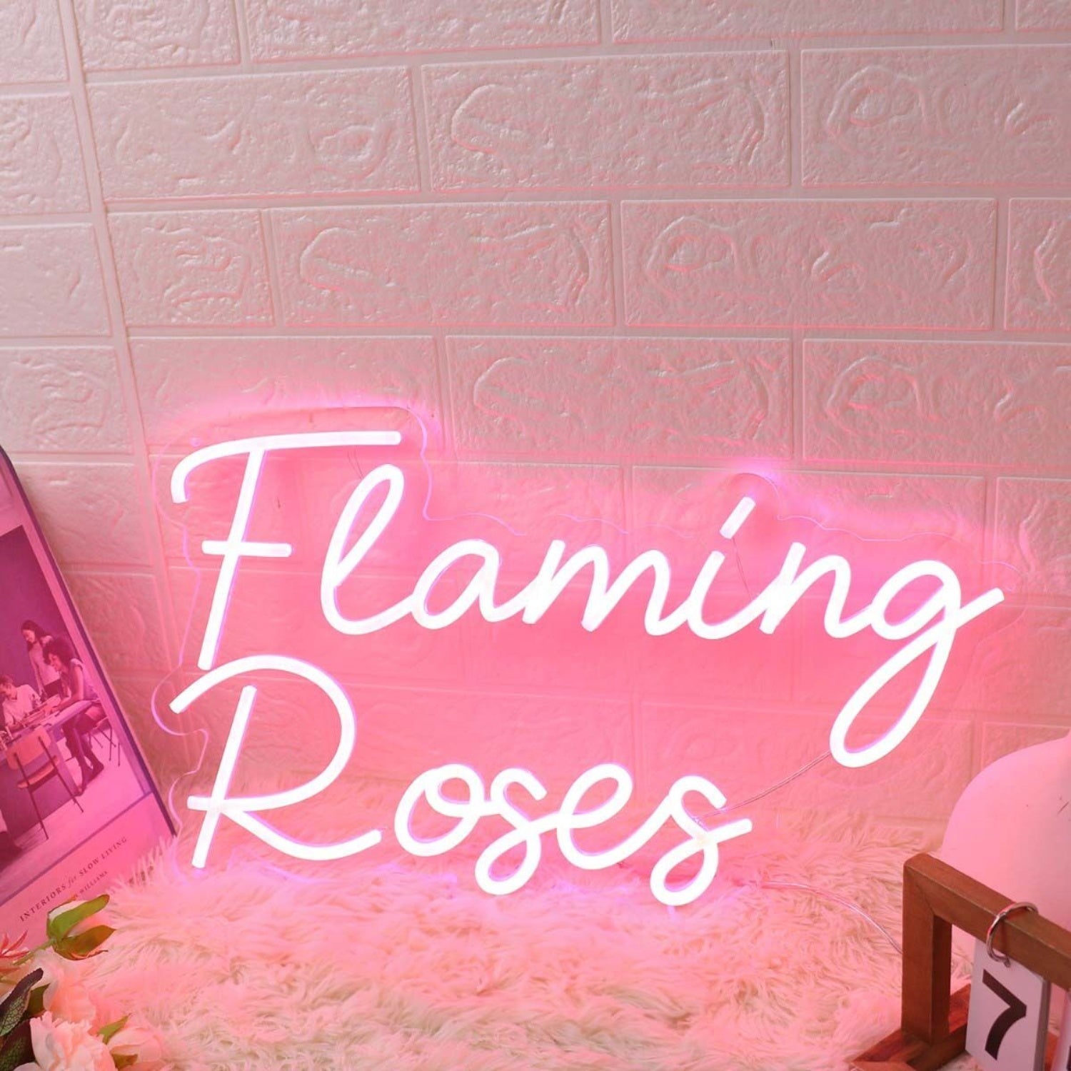 Flaming Roses Pink Led Neon Sign - Shineneon