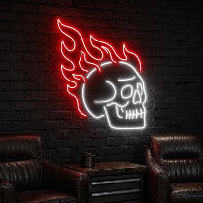 Flaming Skull LED Neon Sign Garage Neon Sign - Shineneon