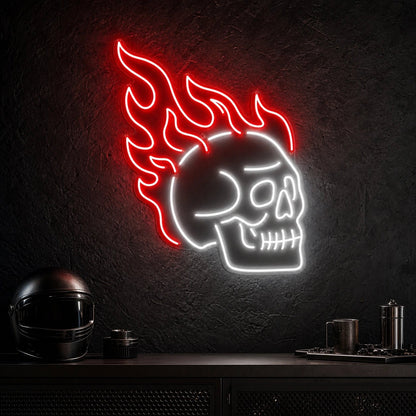 Flaming Skull LED Neon Sign Garage Neon Sign - Shineneon
