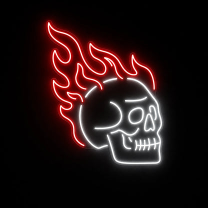 Flaming Skull LED Neon Sign Home Bar Wall Decoration main product image