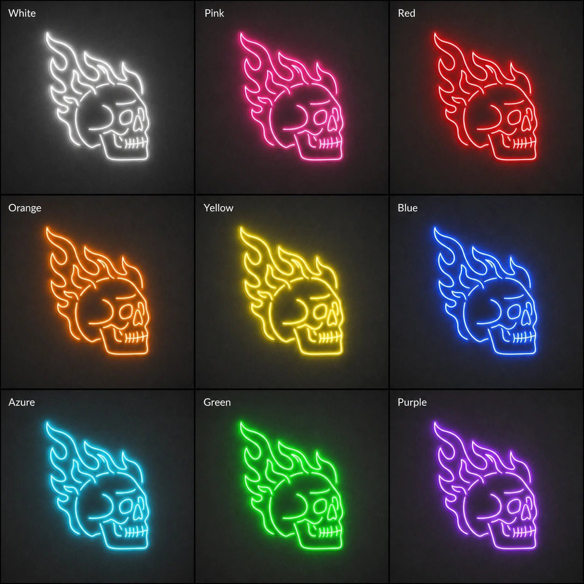 Flaming Skull LED Neon Sign Man Cave Neon Sign - Shineneon