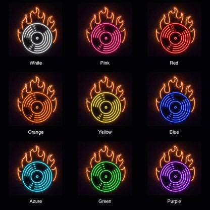 Flaming Vinyl Record LED Neon Sign - Shineneon