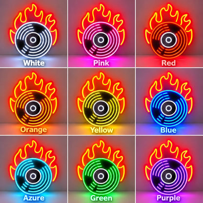Flaming Vinyl Record LED Neon Sign Garage Neon Sign - Shineneon