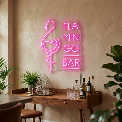 Flamingo Bar LED Neon Sign - 03 Real Lifestyle Scene