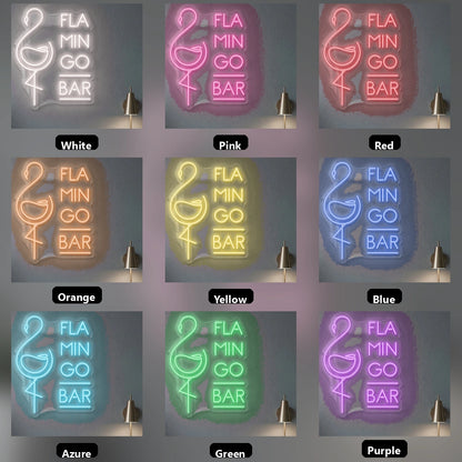 Flamingo Bar LED Neon Sign - 05 Color Grid