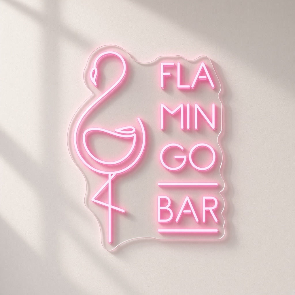 Flamingo Bar LED Neon Sign - natural light view