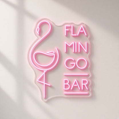 Flamingo Bar LED Neon Sign - natural light view