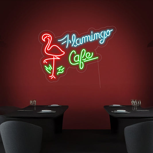 Flamingo Cafe Shop Led Neon Sign For Coffee Shop