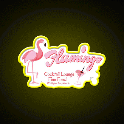 Flamingo Cocktail Lounge Cocktail Bar Decor Led Neon Sign Rgb Color - Custom LED neon sign front view
