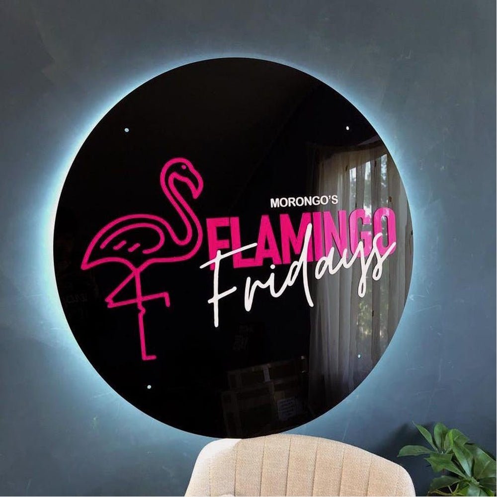 Flamingo Fridays Acrylic Business Logo Sign - Shineneon