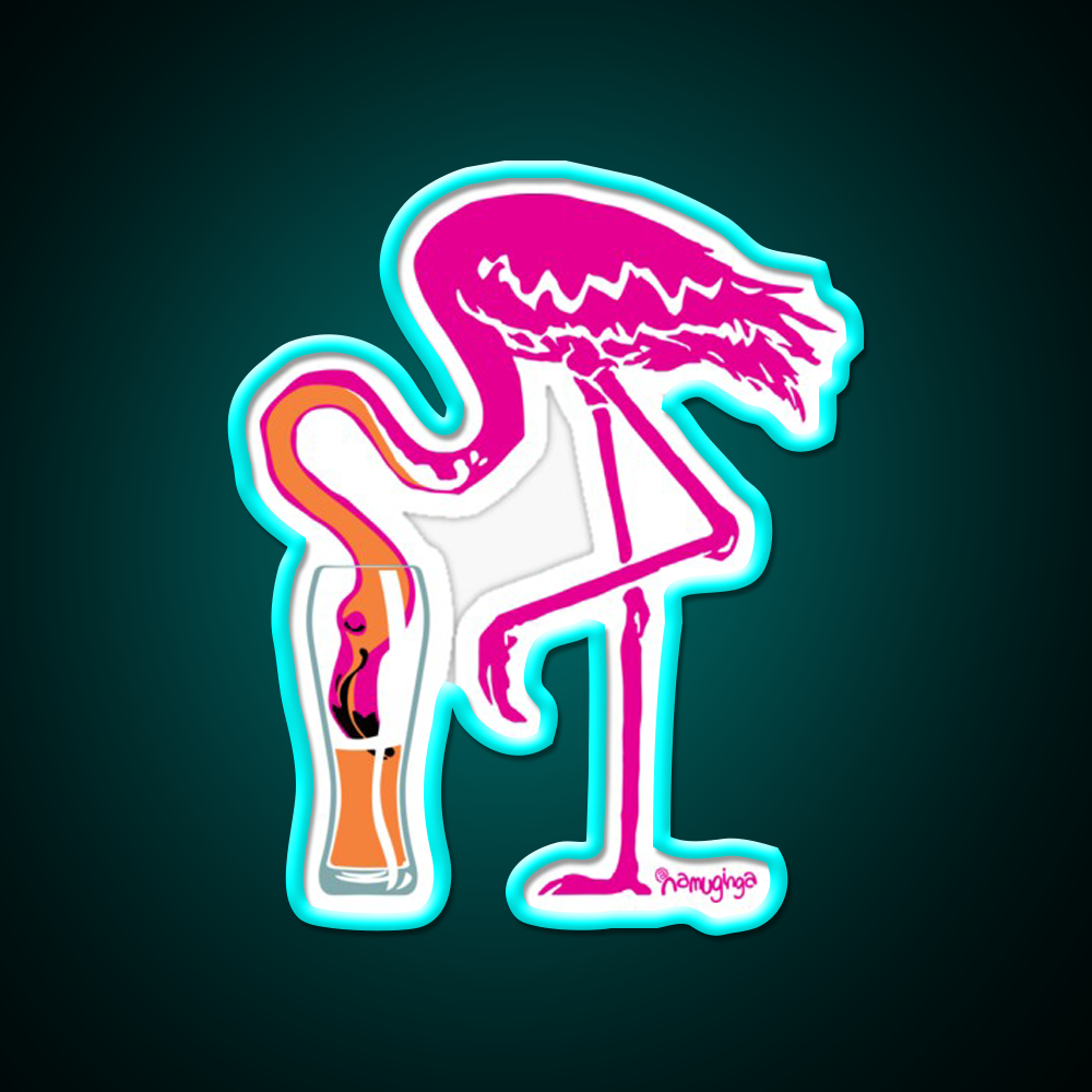 Flamingo Ing Going Gone Beer Bar Decor Led Neon Sign Rgb Color - Size and dimension reference